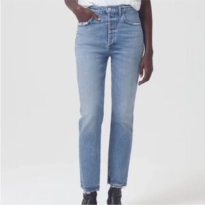 AGOLDE Riley High Rise Straight Crop Denim Jeans Size 26 Color Cove
